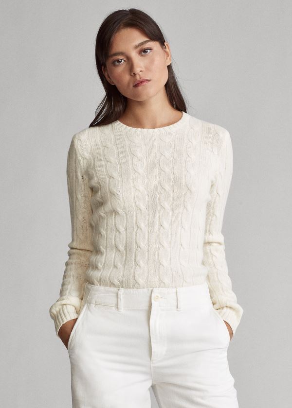 Suéter Polo Ralph Lauren Cable-Knit Cashmere Mulher 12645-ZJQT